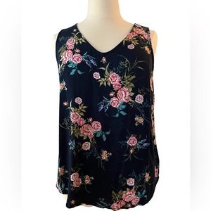 Torrid Navy Blue, Floral Print Sleeveless Top